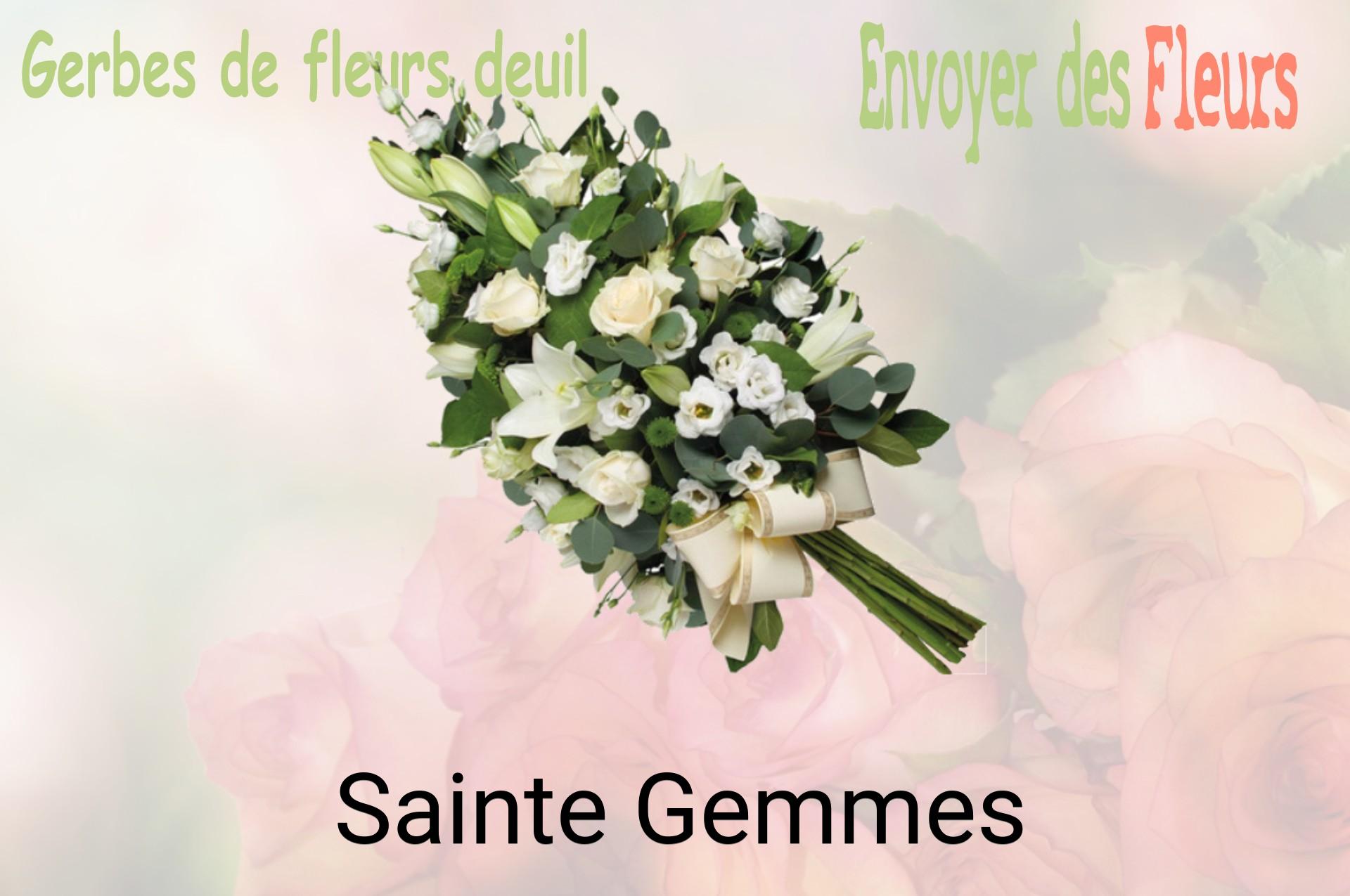Gerbe de fleurs de deuil livrée à Sainte-Gemmes